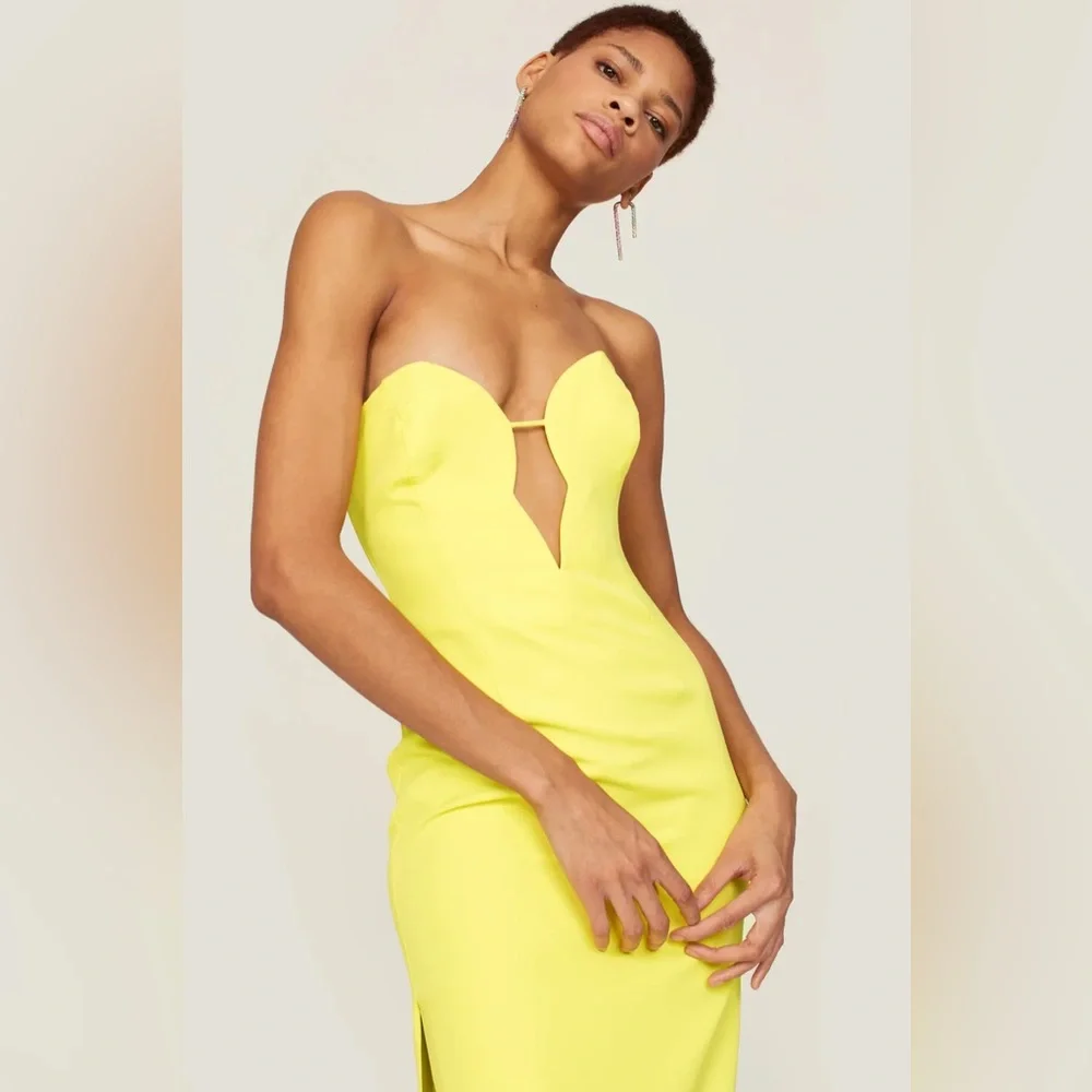 Bardot Strapless Yellow Dress - Picture 4 of 9